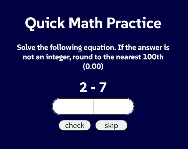 Quick Math Website
